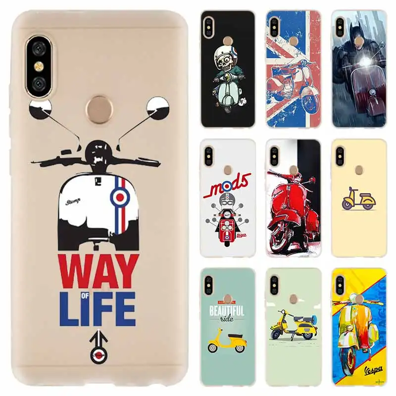 

Vespa Scooter Cover For Xiaomi Redmi Note 7 6 5 4 3 pro Case for Redmi 6a s2 5a 5 Plus 4a 4x 3 Pro