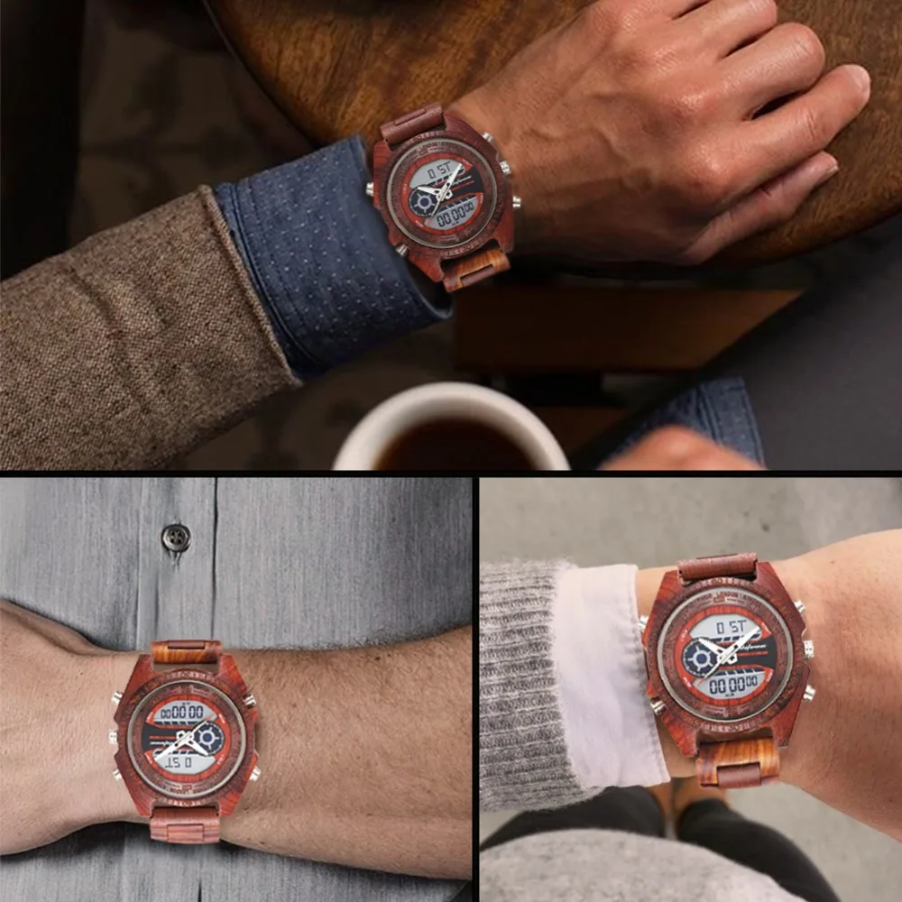 top luxury brand Shifenmei 2139 Antique Mens Zebra and Ebony Wood Watches with Double Display Business Watch in Wooden digital quartz watch drop shipping 2019 (18)