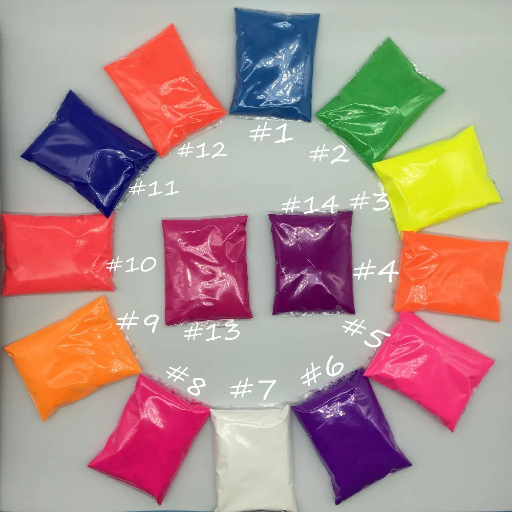 

Mixed 10 colors Fluorescent Powder, Not Glow in the dark Powder Phosphor Pigment Powder for Nail Polish&Paint&Soap 100grams