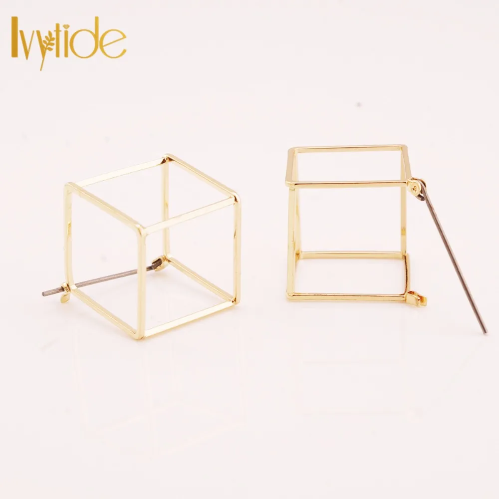 Lvytide 3D квадратные минималистичные геометрические простые серьги-гвоздики серьги Гео ювелирный куб Ювелирные серьги для женщин