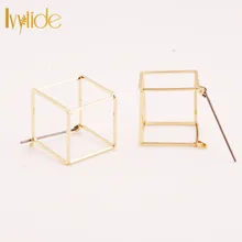 Lvytide 3D квадратные минималистичные геометрические простые серьги-гвоздики серьги Гео ювелирный куб Ювелирные серьги для женщин