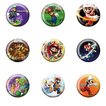 

18Pcs Super Mario Bros Cartoon Button Pin Round Brooch Badges,Bags Decorate,fashion badges kids party gift