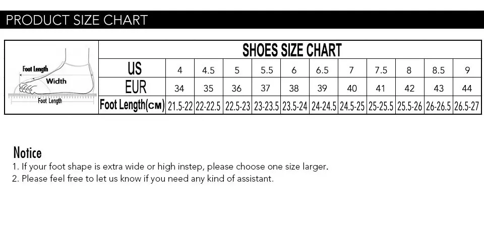 Dance Shoe Size Chart