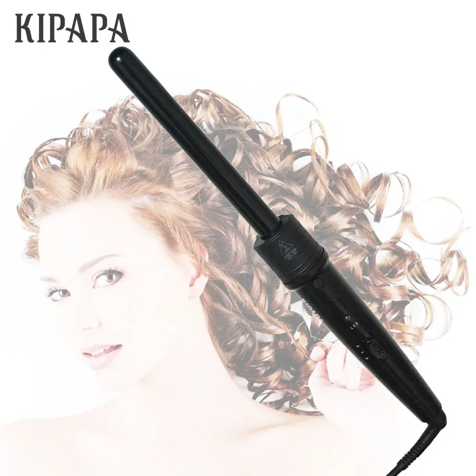 

KIPAPA Interchangeable Curling Wand 0.75 Inch Ceramic Hair Curler Curl Wave Machine Curling Irons with Heat Protective Glove