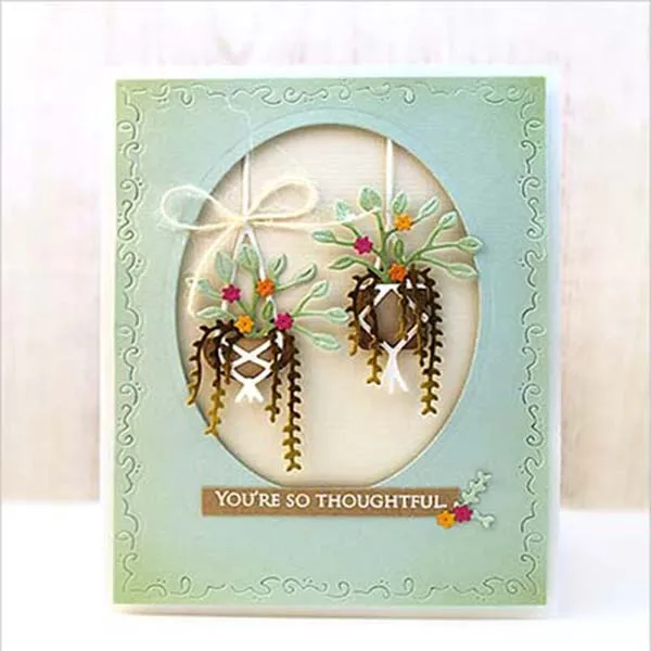 

Metal Dies Cut Hanging Potted Plant Cutting Dies For DIY Scrapbooking Embossing Paper Card Making Decorative Craft Dies 2019 New