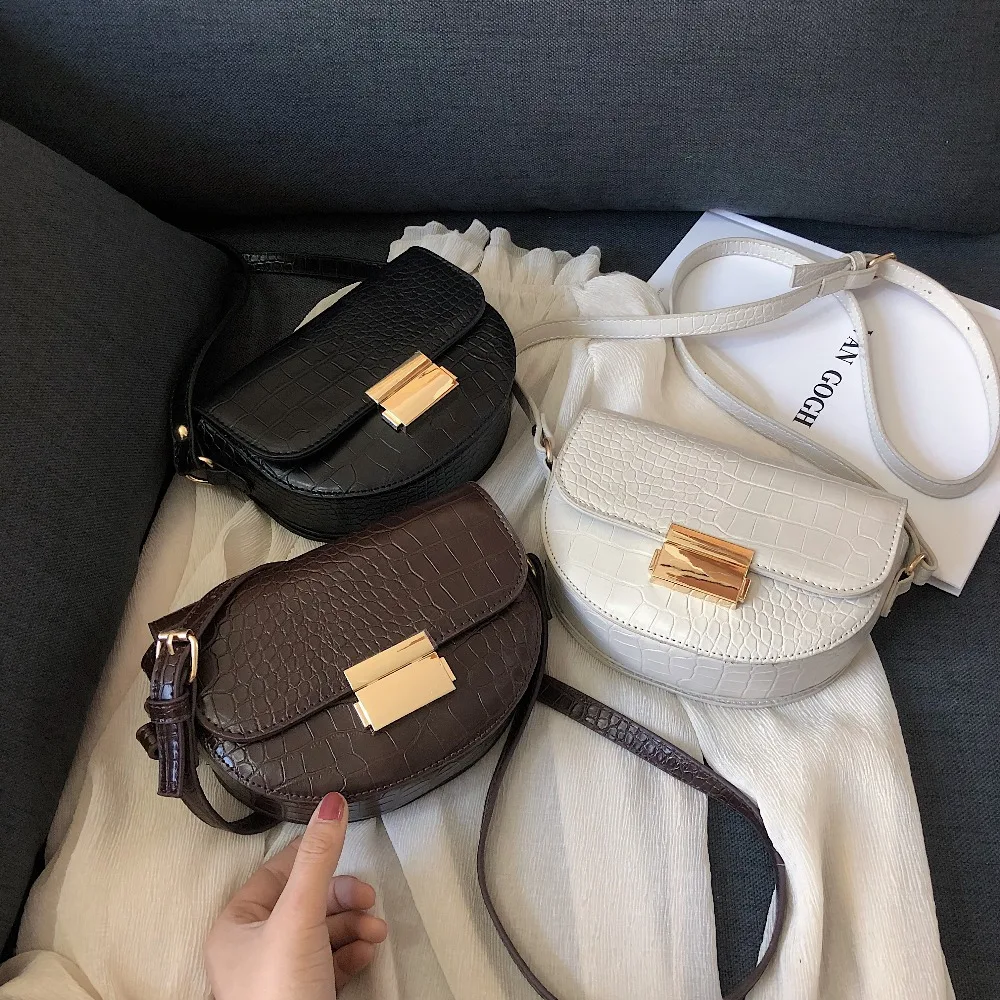 Crocodile Pattern Vintage Leather Crossbody Bags For Women 2019 New Small Purses and Handbags Ladies Shoulder Messenger Bag Crocodile Pattern Vintage Leather Crossbody Bags For Women 2019 New Small Purses and Handbags Ladies Shoulder Messenger Bag