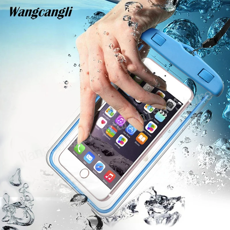 

Universal phone fluorescent waterproof pouch cover for iPhone for xiaomi Mobile waterproof cases Bag wangcangli