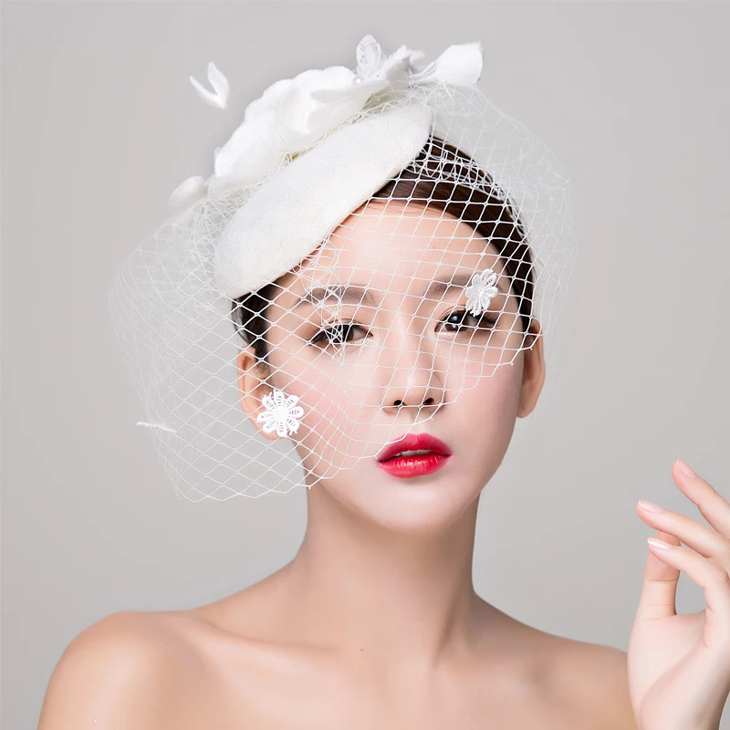 Свадебный студийный головной убор для фотосессии, кружевная льняная неглубокая белая шляпа, украшения для волос, аксессуары для свадебного платья, женская модная шляпа, заколка для волос