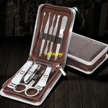 20 компл./лот 9 шт./компл. лак для ногтей комплект для стрижки, уход за ногтями Набор, педикюр, ножницы, пинцет, ушной общего назначения, инструменты для маникюра, с застежкой-молнией