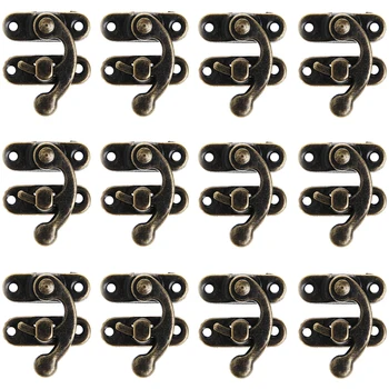 

OOTDTY 12X Antique Decorative Jewelry Gift Wine Wooden Box Hasp Latch Hook + Screws Hot