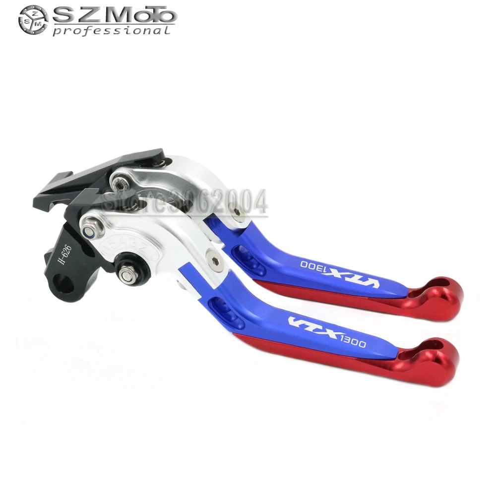 For HONDA VTX1300 VTX 1300 2003 2008 2007 Aluminum Motorcycle Folding Extendable Adjustable