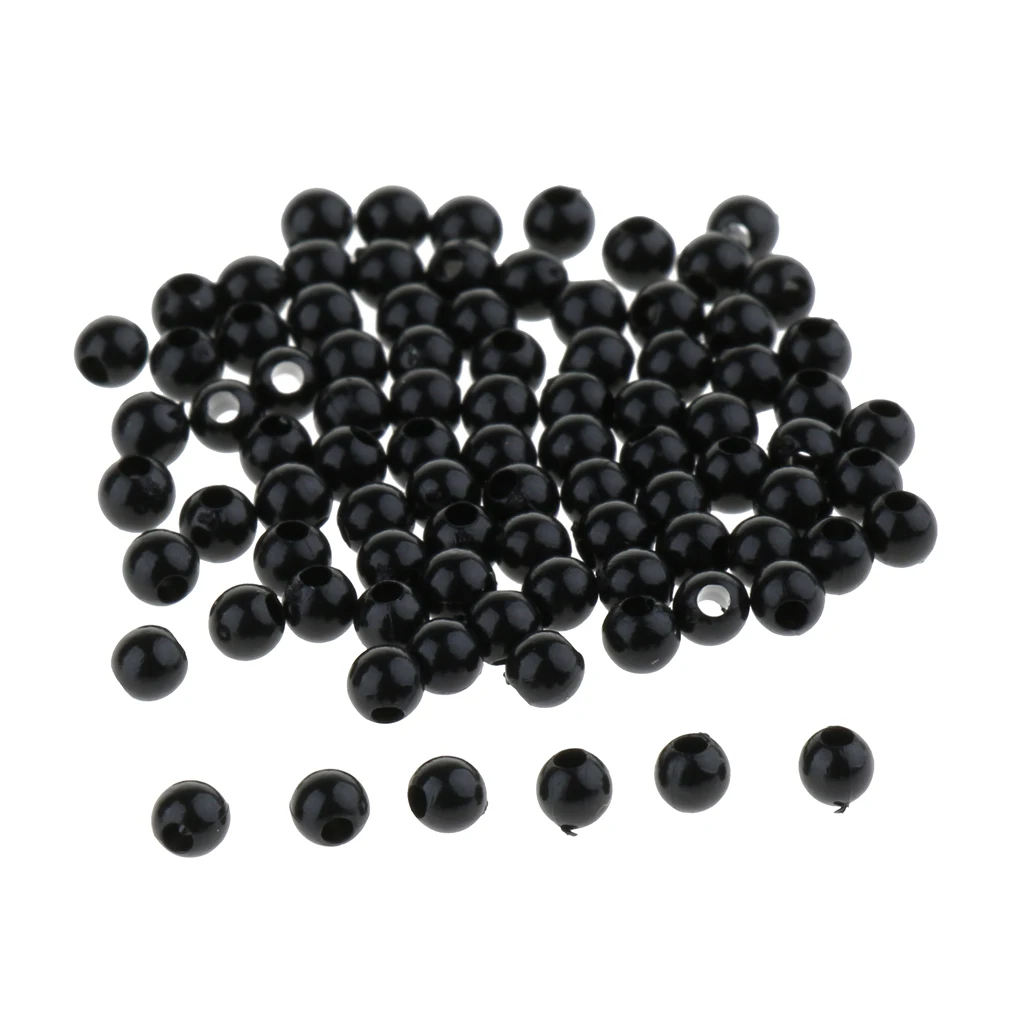 100 Pieces Black Plastic Safety Eyes with Washers for Teddy Bear Plush Toys Doll Puppet DIY Making Craft - 3mm