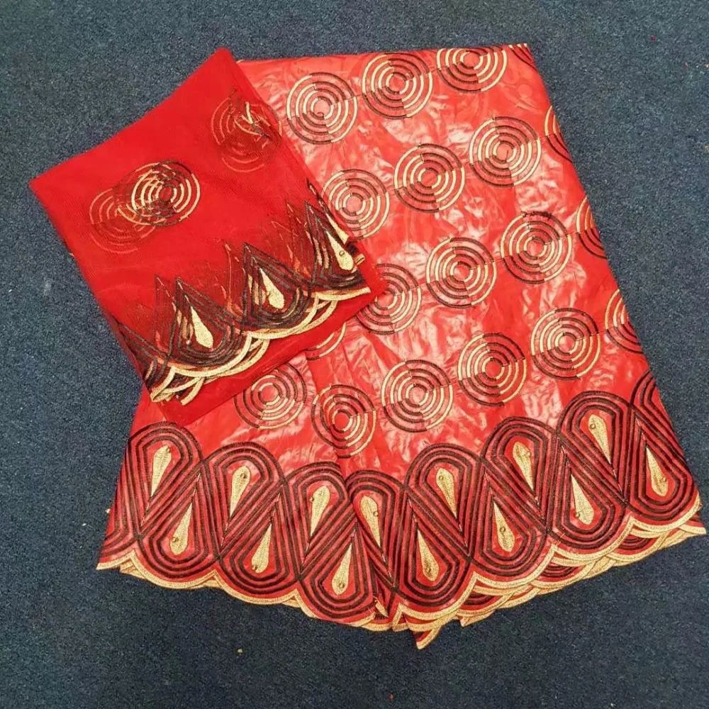 

2018 Latest red African Lace Fabrics Embroidered Bazin Riche Getzner for Men/Women Clothes Cotton French Tulle Beads Lace