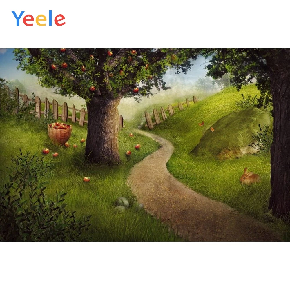 Виниловый фон для фотосъемки Yeele с изображением зеленой травы дерева джунглей