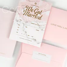 Cocostyles на заказ Модная Золотая фольга цвета воды мраморный дизайн с подходящим конвертом для современной свадебной пригласительной карты