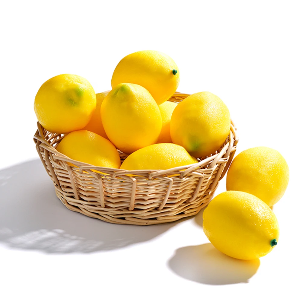 Имитация поддельный лимон, искусственные овощи, 12 шт., модель для дома, кухни, вечерние украшения для дома, искусственные лимоны, фрукты