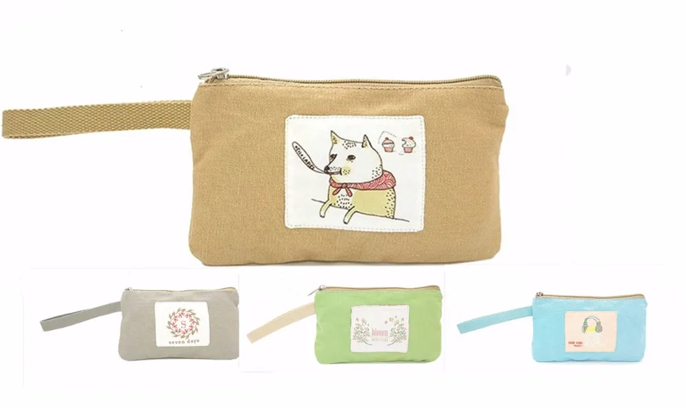 2018 Cartoon Cosmetic Bag Small Canvas Cute Women Makeup ...