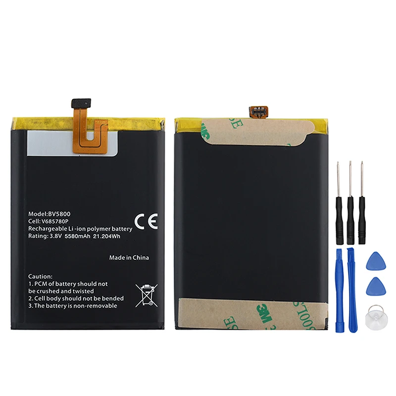 

New 5580mAh V685780P Replacement Battery For Blackview BV5800 / BV5800 Pro Smart Mobile Phone Batteries Bateria +Tools