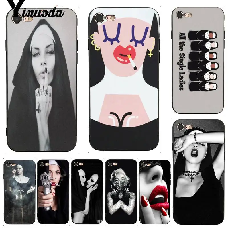 

Yinuoda For iphone 7 6 X Case Sister Nun Sexy Girl Upscale Phone Case for iPhone X 8 7 6 6S Plus X 5 XS XR Mobile Phone Case