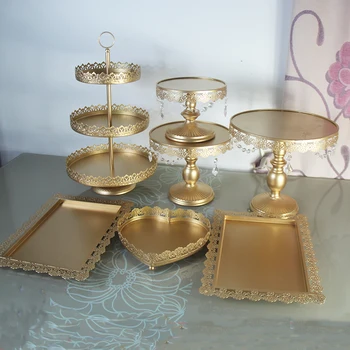 

7 pieces cupcake stand gold wedding party decoration supplier baking dinner/party baking tool