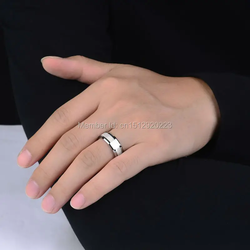 Новые модные обручальные кольца 8 мм кольца из карбида вольфрама с белой перламутровой инкрустацией для мужчин и женщин размер 6-11