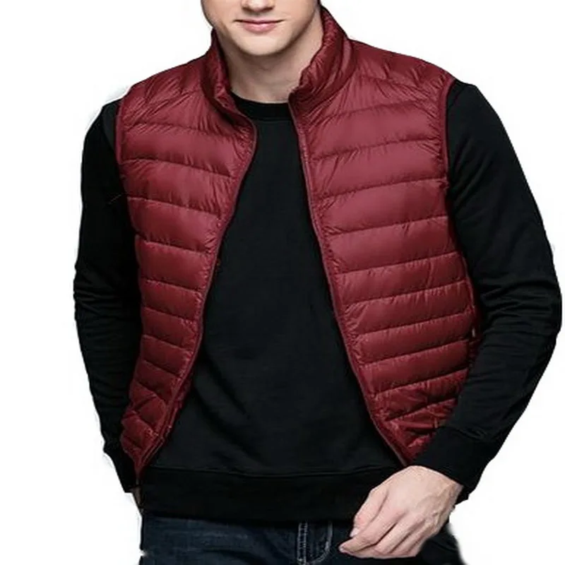 

2019 VXO NEW Men Sleeveless Jacket Winter Ultra-clear Down Vest White Duck Down Vest Men Slim Men's Vest Waistcoat