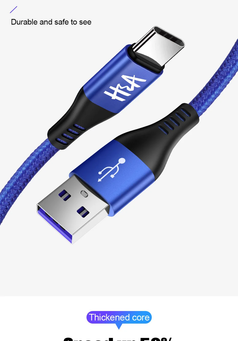 H& A usb type-C кабель для samsung S10 S9 S8 Быстрая зарядка type-C кабель для передачи данных для мобильного телефона huawei P30 Pro USB C кабель