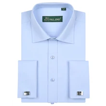 Luxury Men s French Cuffs Dress Shirts with Breast Pocket Long Sleeve Broadcloth Regular fit Tuxedo