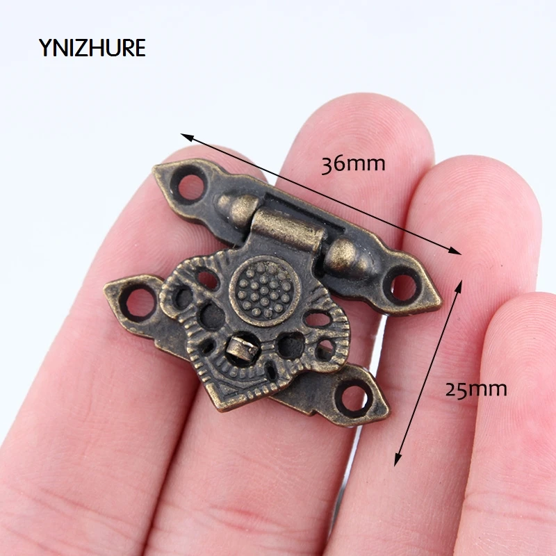 50pcs 25*36mm Real Sale Latch Packaging Metal Buckle Decorated Wooden Wine Box Lock Furniture Hardware Door Gift Suitcase