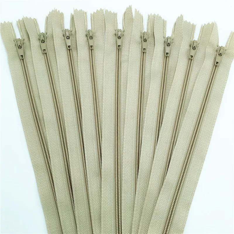 10pcs brown color 3# 15/20/25/30/35/40/45/50/55/60CM (6 24inch) Closed Nylon Coil Zippers Tailor Sewing Craft|coil zipper|nylon coil zipperszipper craft - AliExpress