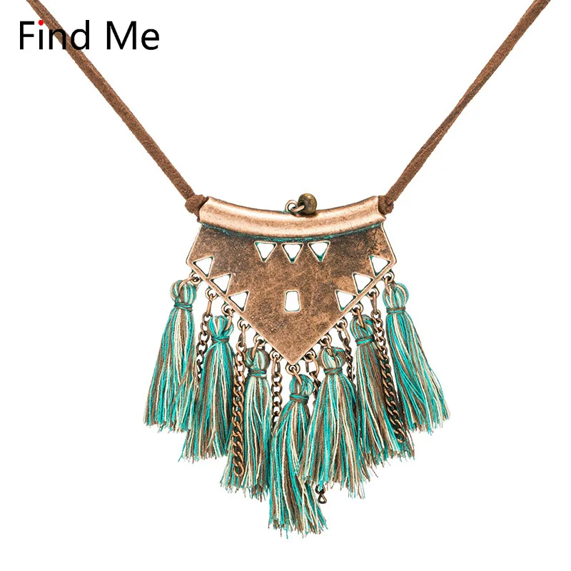 

Find Me 2019 new fashion wholesale boho long tassels collar choker necklace vintage ethnic maxi statement necklace women Jewelry