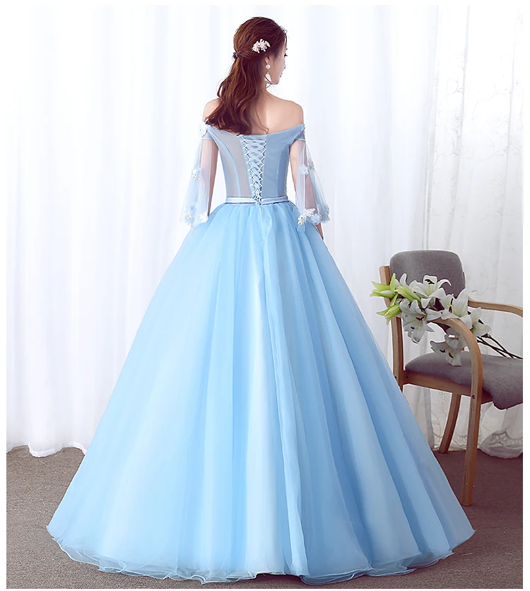 See through Evening dresses long 2018 graduation date baby blue Evening Dress New Arrival Formal Dress vestido longo para festa