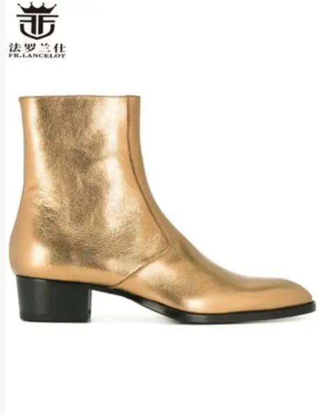 Lancelot Botas Mujer Estrecha Moda Bota Chelsea Botines Oro Zip Hombres Fr Cuero Británico De Estilo Punta dURwqwX