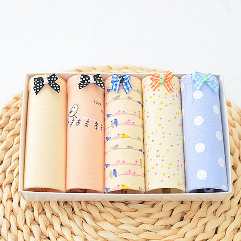 QUECOO 5pcs/lots Combo set lovely sexy cartoon printing underwear cotton comfortable women's underwear panties ww-62 QUECOO 5pcs/lots Combo set lovely sexy cartoon printing underwear cotton comfortable women's underwear panties ww-62