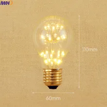 IWHD светодиодный светильник в стиле ретро, лампа Эдисона, светильник 3 Вт, винтажная лампа в стиле ретро, лампа Эдисона St64 A19 G95 G80 St58 T10 T185