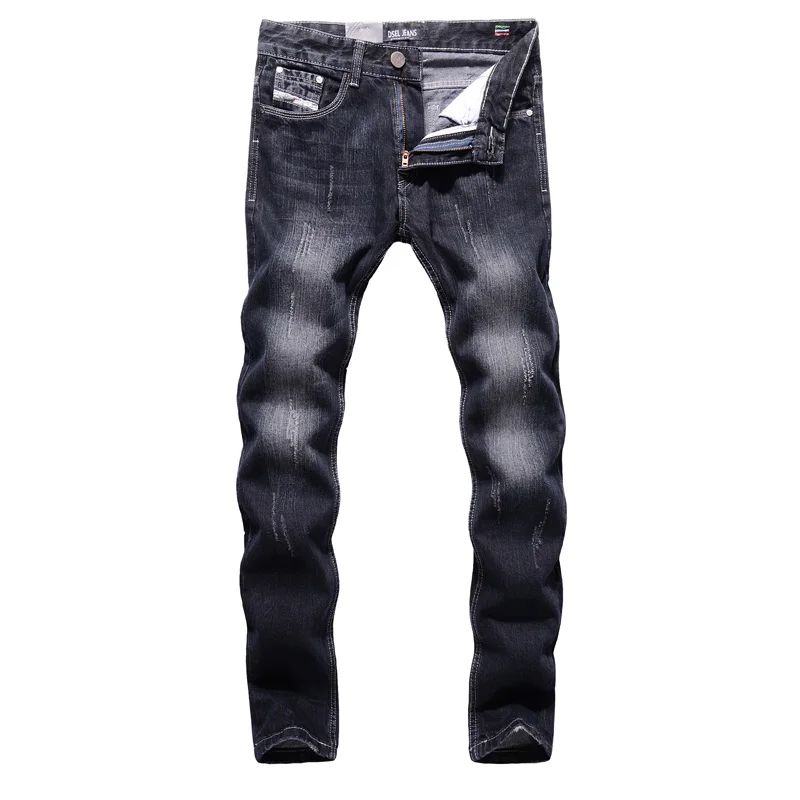2017 Newly DSEL Brand Jeans Men High Quality Straight Slim Ripped Jeans For Men British Style