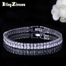 BeaQueen ВЕЛИКОЛЕПНЫЙ полный кубический циркон кристалл дамы серебряный цвет Свадебный браслет CZ камень ювелирные изделия для свадебного подарка B127
