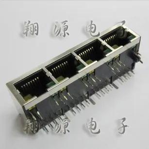 

Free shopping 10pcs 4 Ports RJ45 Modular Network PCB Jack 56 8P LAN Connector Shielded with LED Lamp