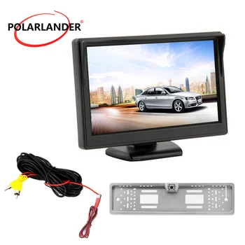 

Parking Monitor Car Monitor HD Desktop Wireless Transmitter European License Plate Silver/Black Reversing Camera LED 5 Inch TFT