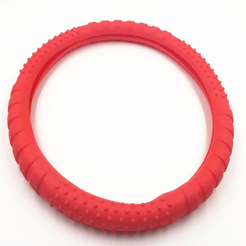 RED AUTO STEERING WHEEL COVER SILLICON