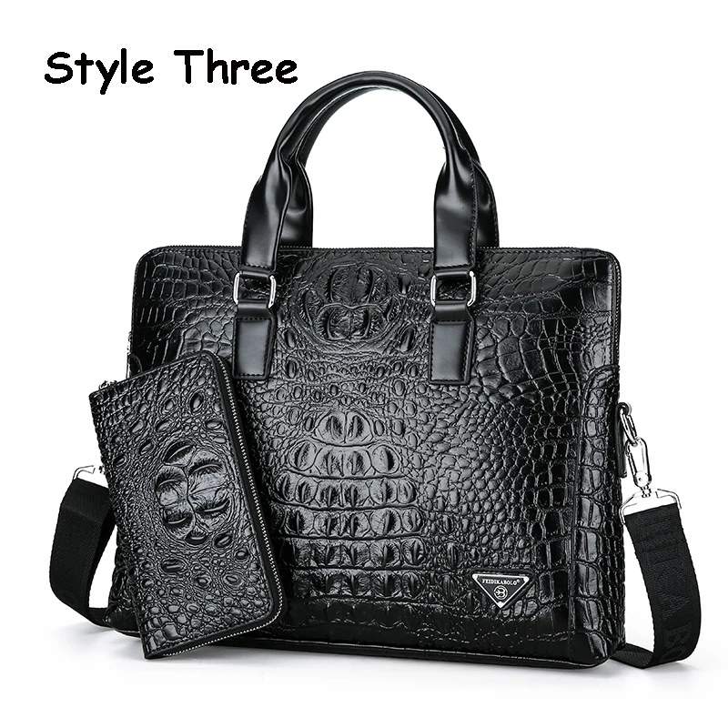FEIDIKABOLO, крокодиловый мужской портфель, роскошные черные мужские сумки, сумки-мессенджеры из искусственной кожи, мужские сумки, мужская повседневная сумка на плечо