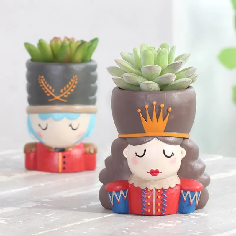 King Soldier Plant Pot Mini Flower Creative Design Planters Small Bonsai Desktop Ornaments Nordic Home Garden Decoration | Дом и сад