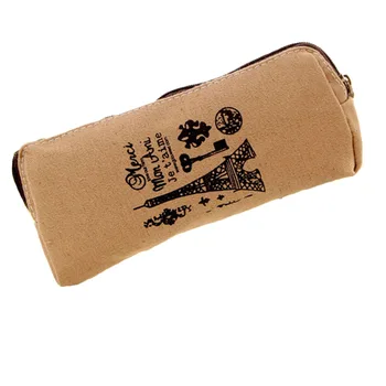 

Fashion Retro Canvas Pencil Bag Pen Case Student School Stationery Cosmetic Makeup Coin Pouch Zipper Storage Bag Purse #831