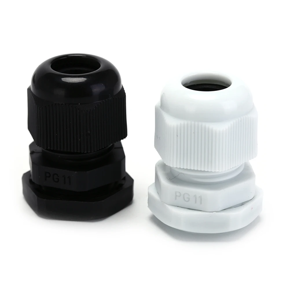 

10Pcs/lot 5-10mm Cables IP68 PG11 Black White Plastic Waterproof Glands Connectors For Fixing Cables Glands Connectors