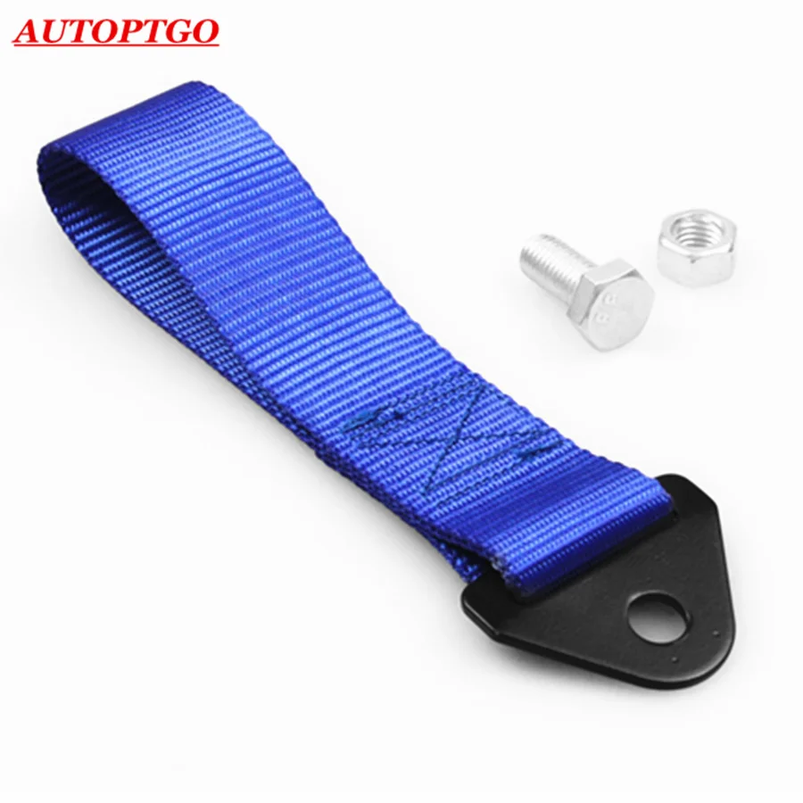 

Blue Car Racing Front Rear Bumper Hook Trailer Tow Towing Strap Ropes For Honda Hyundai Toyota Kia Bmw Audi Nissan JDM Tow Rope