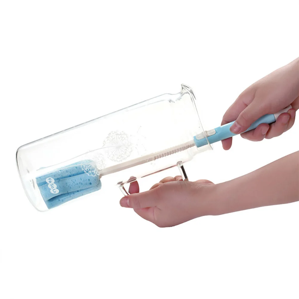 Телескопическая ручка бутылочка щетка губка пластиковая стеклянная чашка для молока воды Чистка бутылочки Соска-пустышка щетки для соски