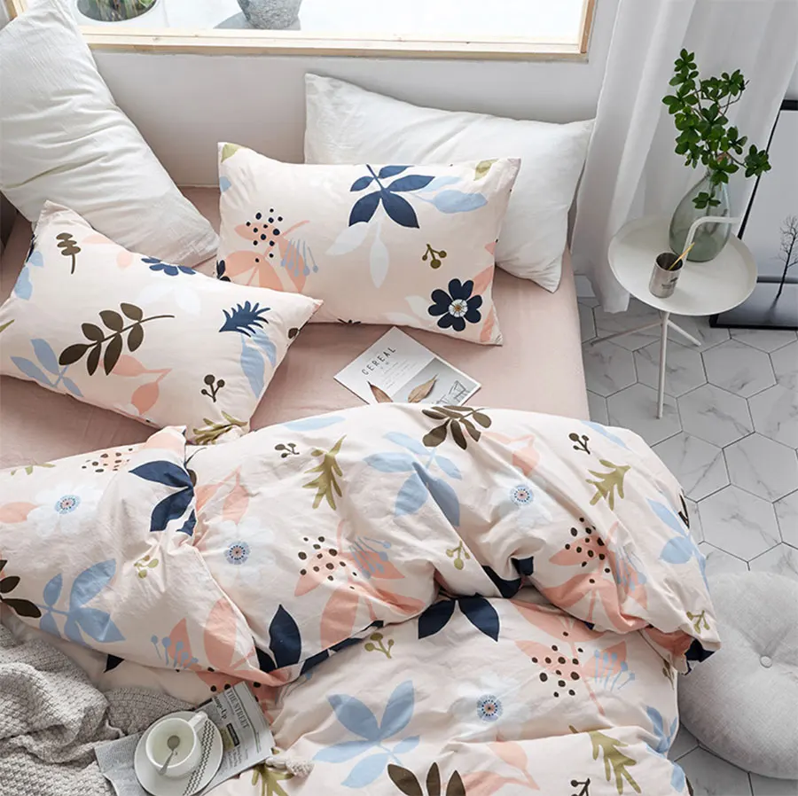 

Modern pastoral floral bedding set girl,full queen king cotton colorful flower home textile bed sheet pillow case quilt cover