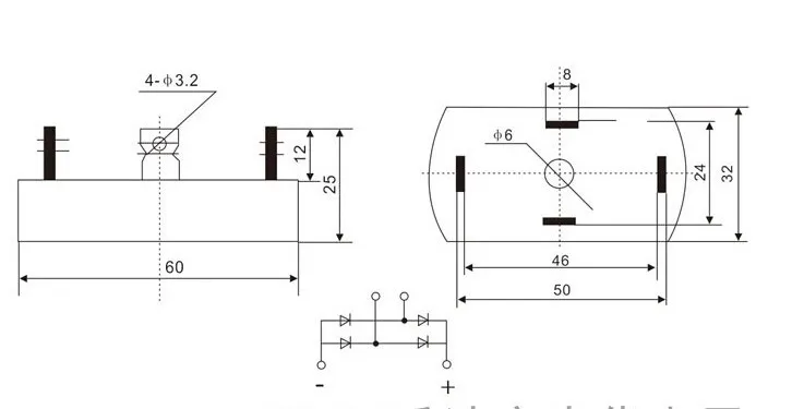 QL60A однофазный диодный мостовой выпрямитель для генератора 32*60 1200v 60a выпрямитель