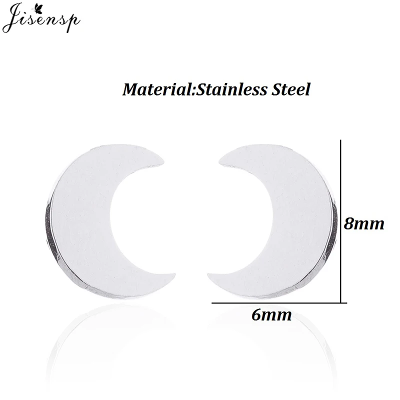 Jisensp геометрические черные серьги из нержавеющей стали женские минималистичные ювелирные изделия маленькие Микки Звезда Луна гвоздики подарки на день рождения серьги