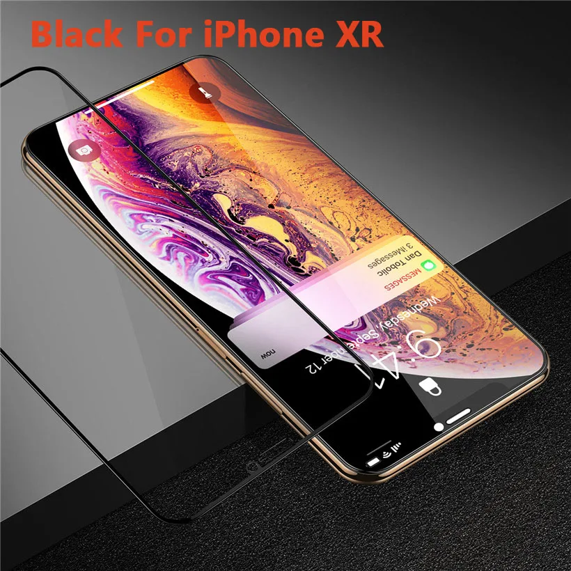 USLION антишпионское закаленное стекло для iPhone X XS XR Xs Max 8 7 6 6S Plus защита экрана полное покрытие защитное стекло - Цвет: Black for XR